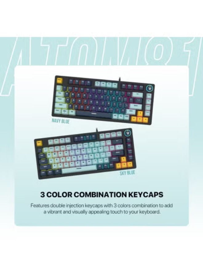 FANTECH Mk875 V2 Atom 81 Mizu Edition Mechanical Keyboard - Blue Switch - Image 5